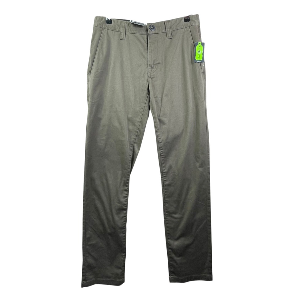 Volcom Frickin Modern Stretch Pants Mens 30 x 34 Brown Cotton